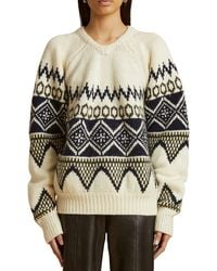 Khaite - Nalani Fair Isle Cashmere V-neck Sweater - Lyst