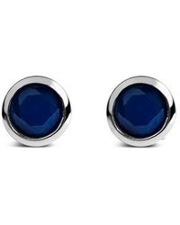 Haus of Brilliance - 925 Sterling 6Mm Bezel Set Created Gemstone Solitaire Stud Earrings - Lyst