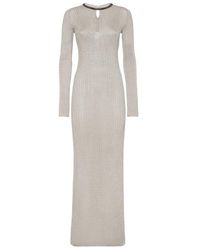 Brunello Cucinelli - Sparkling Knit Dress With Monili - Lyst