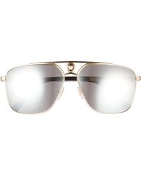 Versace - 61mm Mirrored Aviator Sunglasses - Lyst
