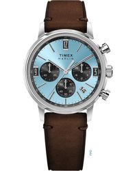 Timex - Marlin Chronograph Leather Strap Watch, 40Mm - Lyst