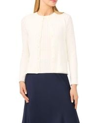 Halogen® - Cable Stitch Cotton Cardigan - Lyst