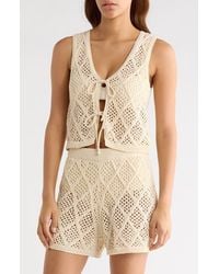 Elan - Open Stitch Cotton Blend Cover-Up Vest - Lyst