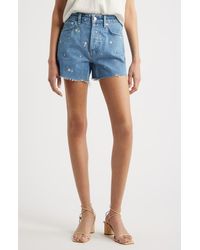 Rails - Mesa Flower Embroidered High Waist Cutoff Denim Shorts - Lyst