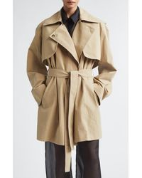 GIA STUDIOS - Carmy Split Cotton & Nylon Trench Coat With Removable Sleeves - Lyst