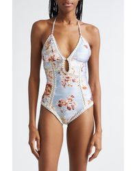 Zimmermann - Awaken Crochet Trim Keyhole One-Piece Swimsuit - Lyst