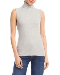 Karen Kane - Turtleneck Rib Sleeveless Top - Lyst