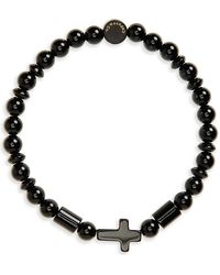 Caputo & Co. - Semiprecious Stone Cross Beaded Stretch Bracelet - Lyst