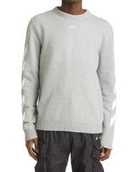 Off-White c/o Virgil Abloh - Arrow Intarsia Cotton Blend Sweater - Lyst