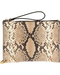 Chloé - Spin Snakeskin Embossed Leather Zip Pouch - Lyst
