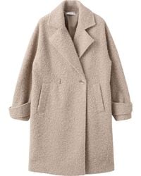Mango - Lapels Bouclé Coat - Lyst