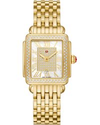 Michele - Deco Madison Mid Diamond Pavé Bracelet Watch - Lyst