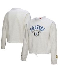 Mitchell & Ness - Los Angeles Dodgers Cropped Toggle Pullover Sweatshirt - Lyst