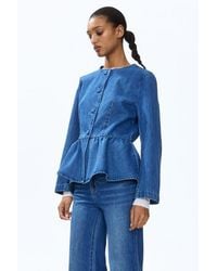 H&M - Collarless Peplum Jacket - Lyst