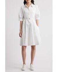 BOSS - Delaurena Belted Stretch Cotton Shirtdress - Lyst
