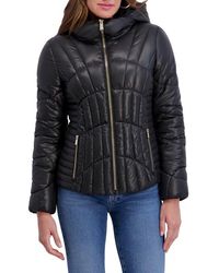Kensie - Hooded Puffer Jacket - Lyst
