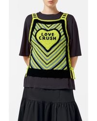 Scotch & Soda - Stripe Crochet Knit Graphic Sweater Vest - Lyst