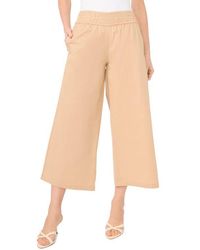 Cece - Smocked Waist Crop Wide Leg Pants - Lyst