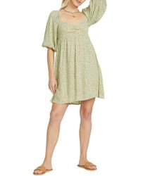 Billabong - Ray Of Sun Floral Puff Sleeve Dress - Lyst