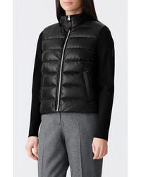 Mackage - Leelo Leather & Wool Blend Hybrid Down Bomber Jacket - Lyst