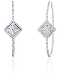 Mindi Mond - Clarity Asscher Diamond Hoop Earrings - Lyst