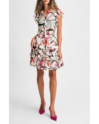 Isaac Mizrahi New York - Printed Band Collar Button-Up Shirt - Lyst