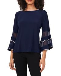 Chaus - Rhinestone Illusion Bell Sleeve Blouse - Lyst