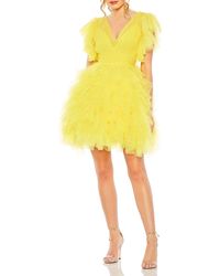 Mac Duggal - Tiered Ruffle Tulle Cocktail Minidress - Lyst