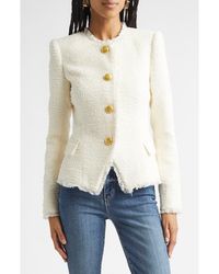 L'Agence - Nerina Fringe Bouclé Jacket - Lyst