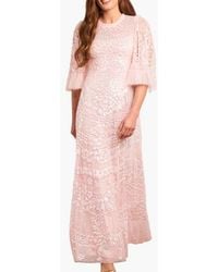 Needle & Thread - Anais Sequin 3/4 Sleeve Maxi Gown - Lyst
