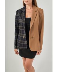 Endless Rose - Two-Tone Plaid Blazer - Lyst