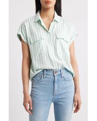 Beach Lunch Lounge - Kaiana Stripe Short Sleeve Button-Up Shirt - Lyst