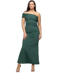 24seven Comfort Apparel - Formal One Shoulder Rouched Mermaid Maxi Dress - Lyst