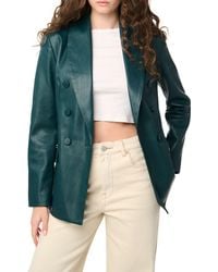 Blank NYC - Double Breasted Faux Leather Blazer - Lyst