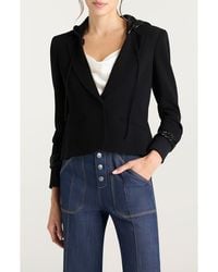 Cinq À Sept - Khloe Sequin Trim Hooded Blazer - Lyst