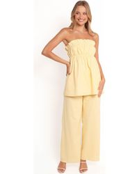 Petal & Pup - Ember Wide Leg Cotton & Linen Drawstring Pants - Lyst