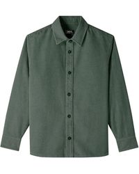 A.P.C. - A. P.c. Bobby Oversize Cotton & Linen Corduroy Button-up Shirt Jacket - Lyst
