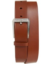 Ferragamo - Fisse Calfskin Leather Belt - Lyst