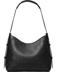 Tory Burch - T Monogram Pebble Leather Messenger Bag - Lyst