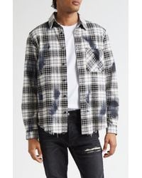 Amiri - Ma Quad Bleach Splatter Flannel Button-Up Shirt - Lyst