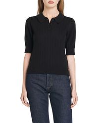 Wayf - Taylor Short Sleeve Pointelle Polo Sweater - Lyst