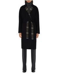 Burberry - Wool Reversible Wrap Coat - Lyst