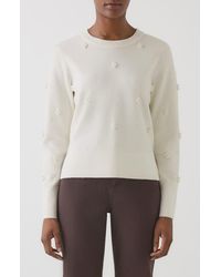 LK Bennett - Buttercup Beaded Merino Wool & Cotton Sweater - Lyst