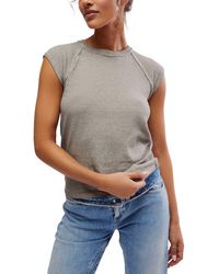 Free People - Riley Seamed T-shirt - Lyst