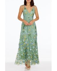 Dress the Population - Sunny Embroidered Floral A-line Gown - Lyst