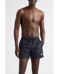 Moncler - Logo Patch Swim Trunks - Lyst