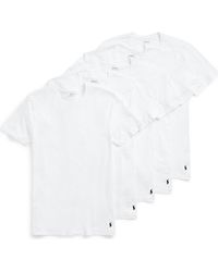 Polo Ralph Lauren - 5-Pack Relaxed Fit Logo Embroidered Crewneck Undershirts - Lyst