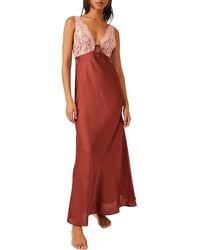 Free People - Country Side Lace Trim Nightgown - Lyst