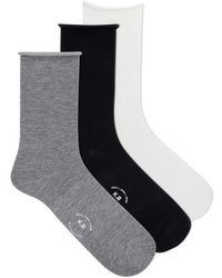 K Bell Socks - Assorted 3-Pack Roll Top Crew Socks - Lyst