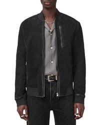 AllSaints - Kemble Suede Bomber Jacket - Lyst